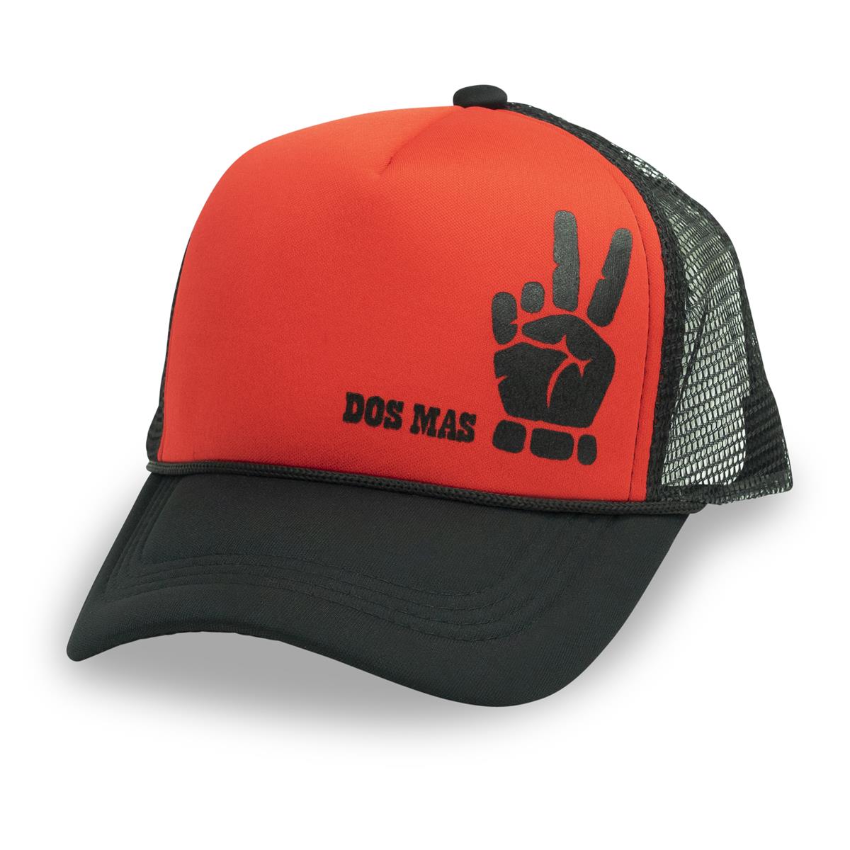 1x casquette Dos Mas Likör avec visière et grille rouge