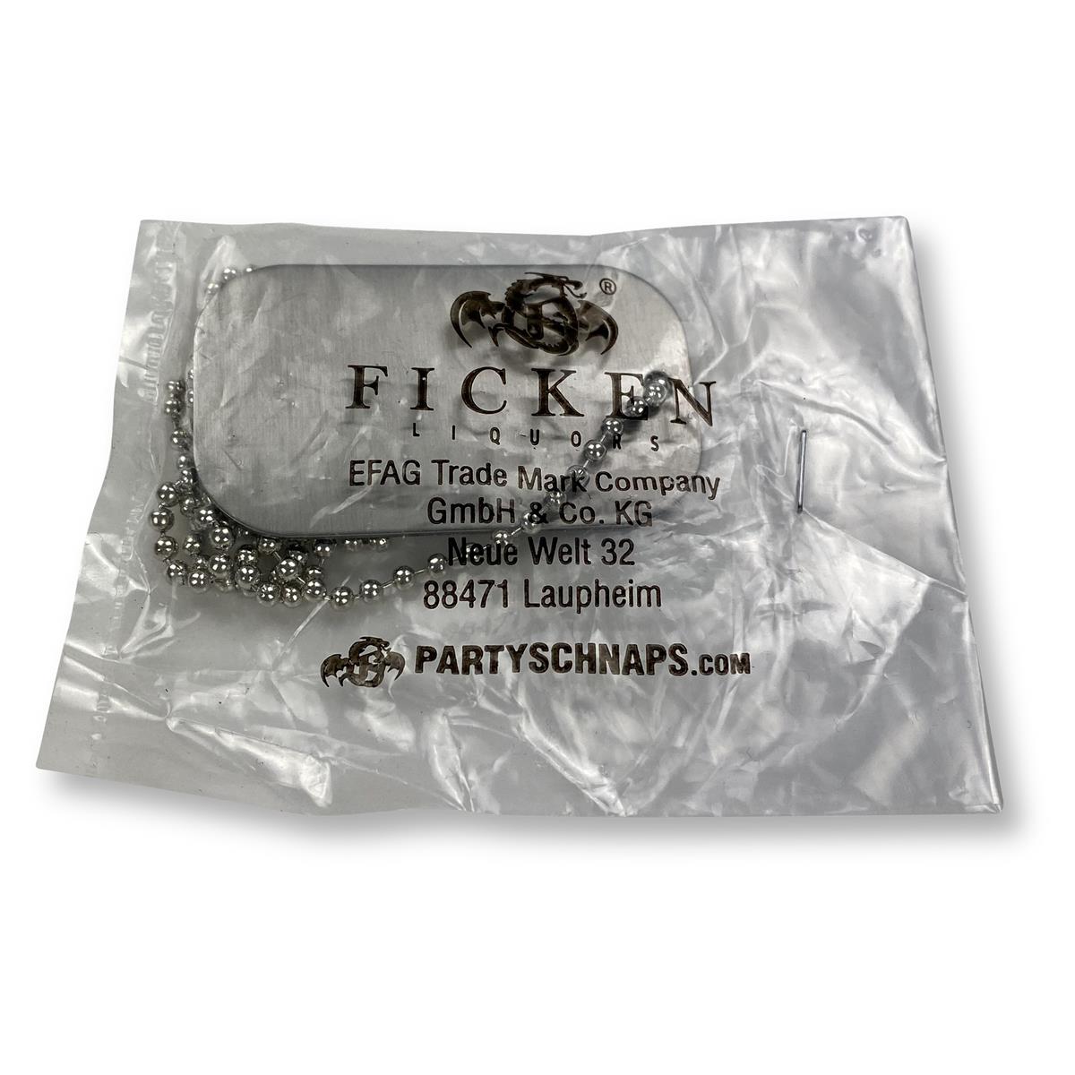 1x chaîne « Ficken » (baise) avec étiquette métallique – Vue 3