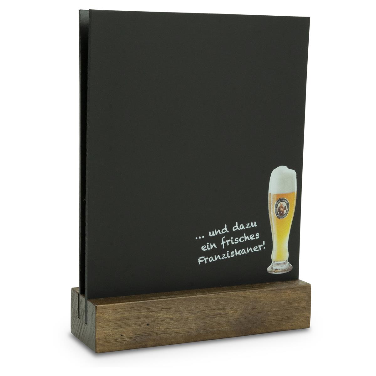 1x présentoir de table Franziskaner Bier avec socle en bois – Vue 3