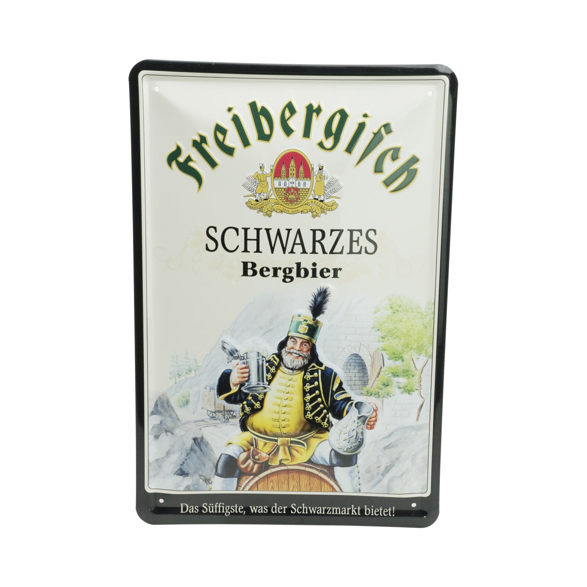 1x plaque métallique Freiberger Bier Schwarzes Bergbier