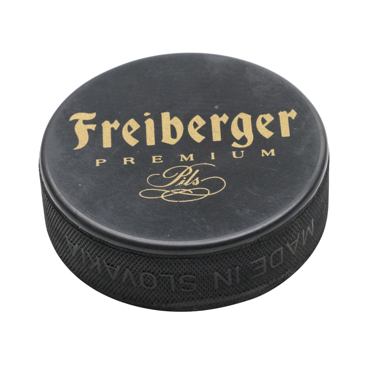 1x palet de hockey Freiberger Bier noir avec impression