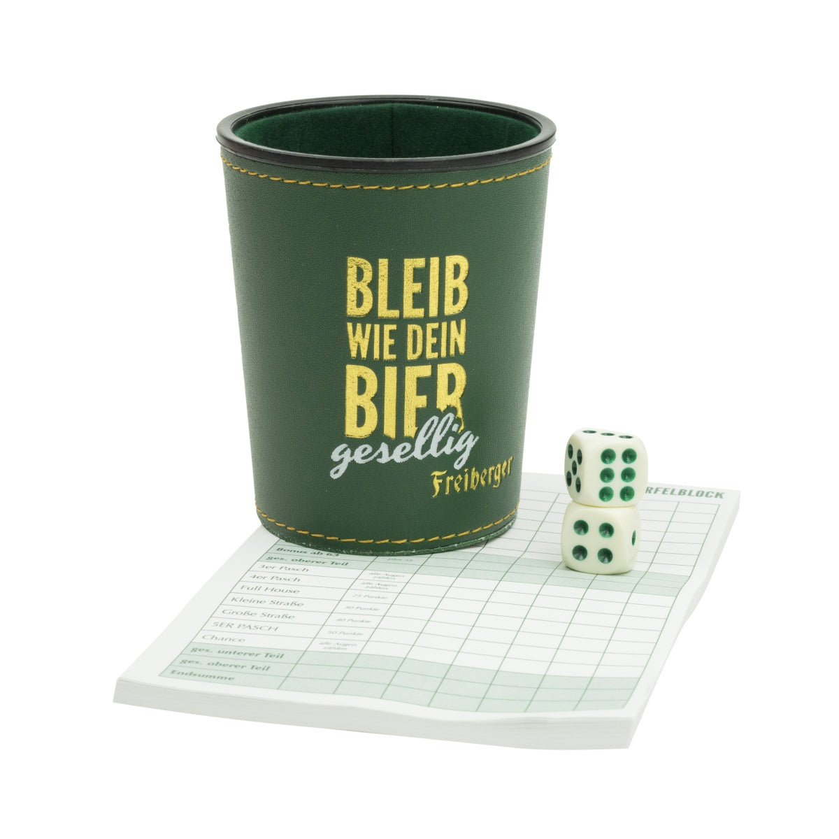 1x set de gobelets à bière Freiberger avec dés + bloc de jeu – Vue 3
