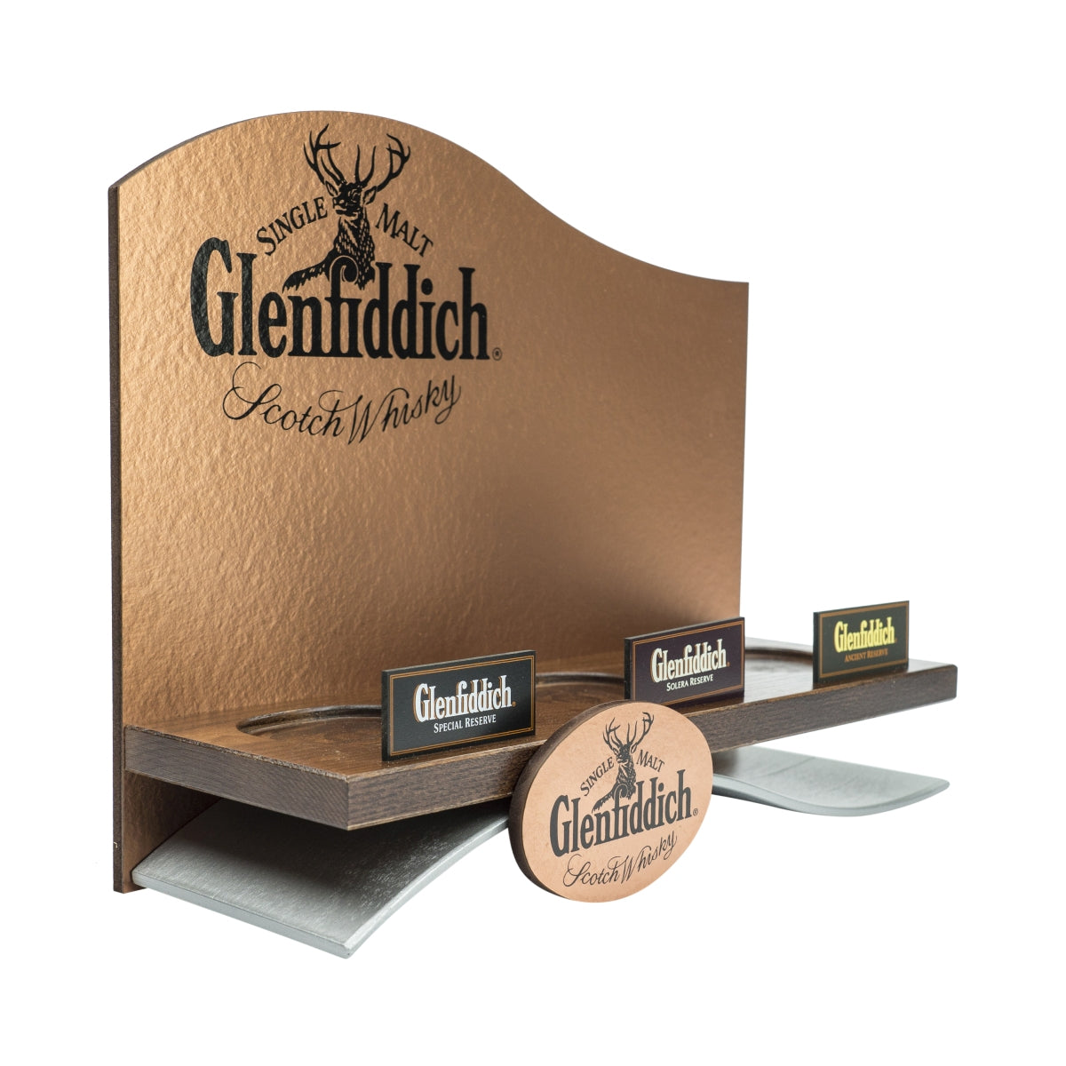 1x Glenfiddich Whisky Barcaddy en bois laqué bronze pour 3 bouteilles – Vue 2