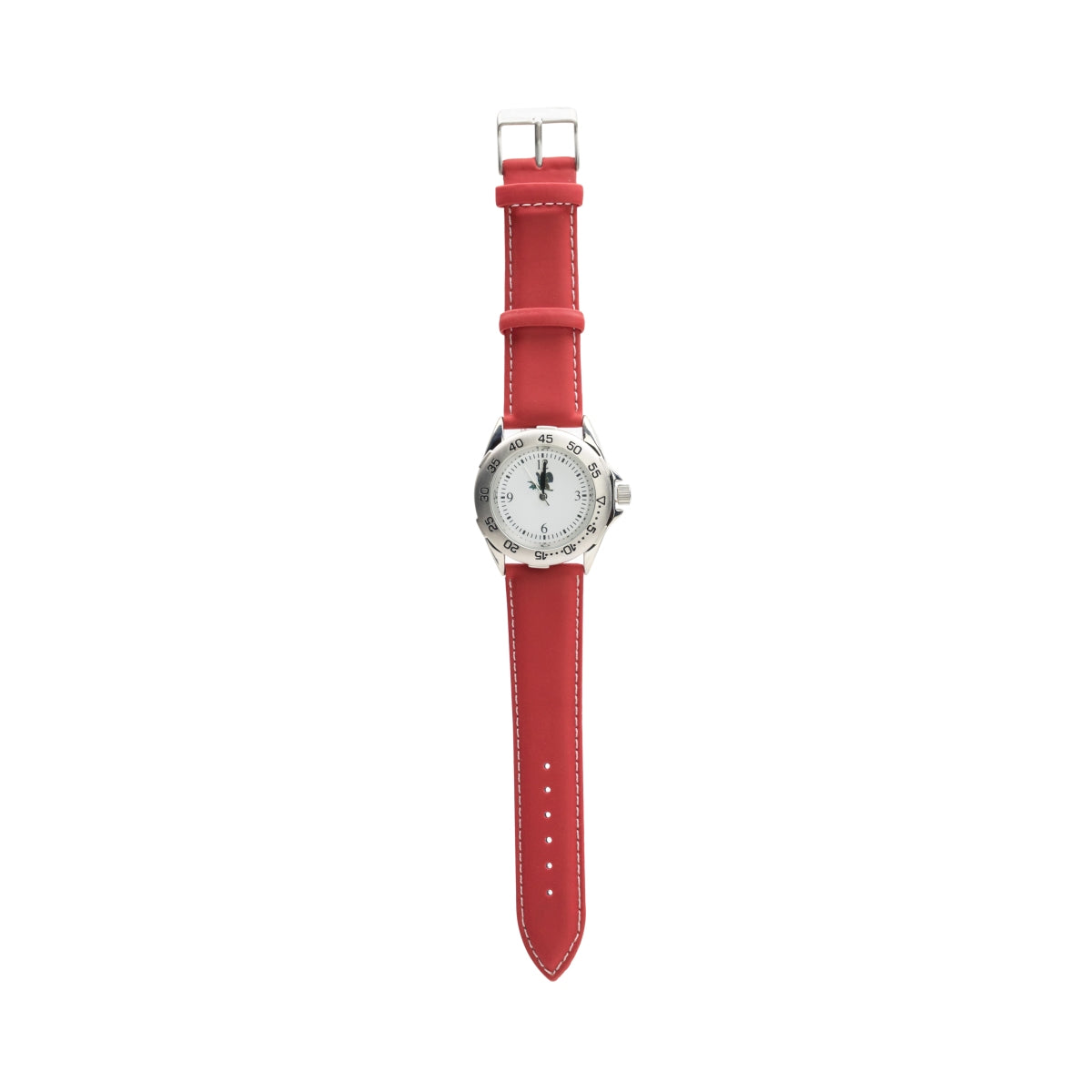 1 montre-bracelet Hasseröder avec bracelet en cuir rouge