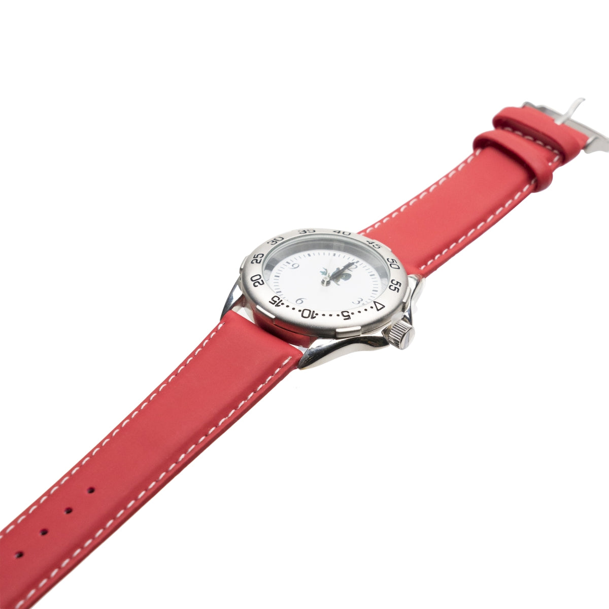 1 montre-bracelet Hasseröder avec bracelet en cuir rouge – Vue 2