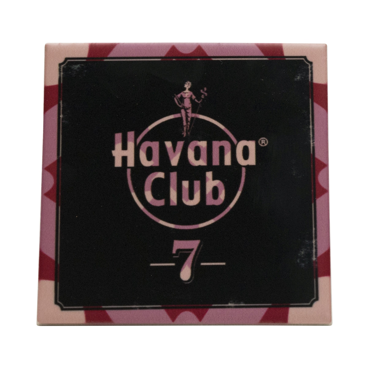 1x sous-verre Havana Club Rum en plastique rose/orange