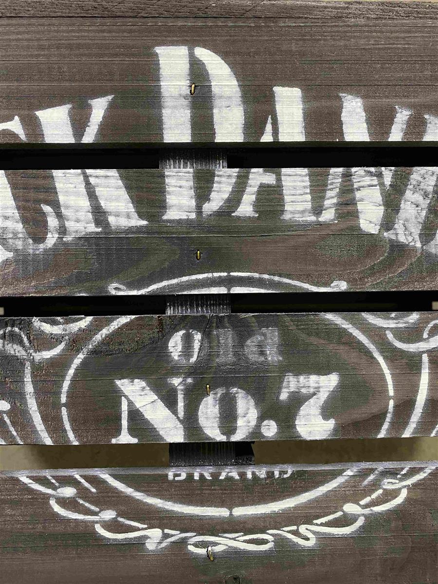 1x Jack Daniels Whiskey table d'appoint caisse en bois noir imprimé – Vue 3