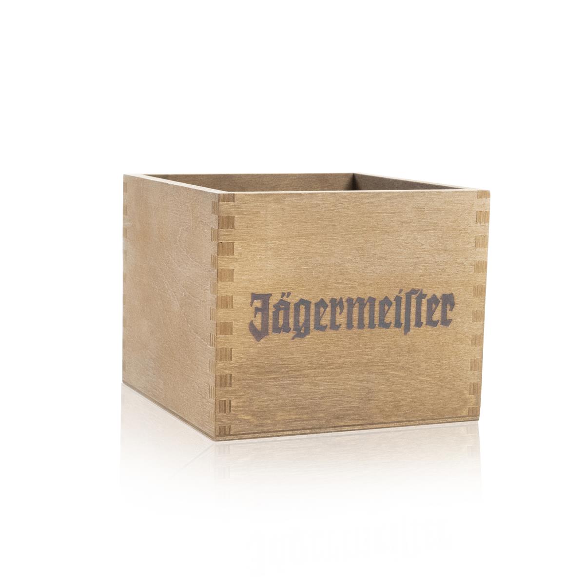 1x coffret en bois contenant une bouteille de liqueur Jägermeister et une ardoise – Vue 2