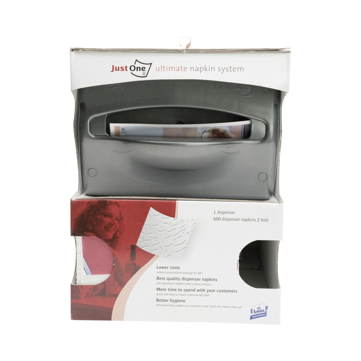 1x distributeur de serviettes Just One Lotus Ultimate Napkin System + 600 serviettes – Vue 3