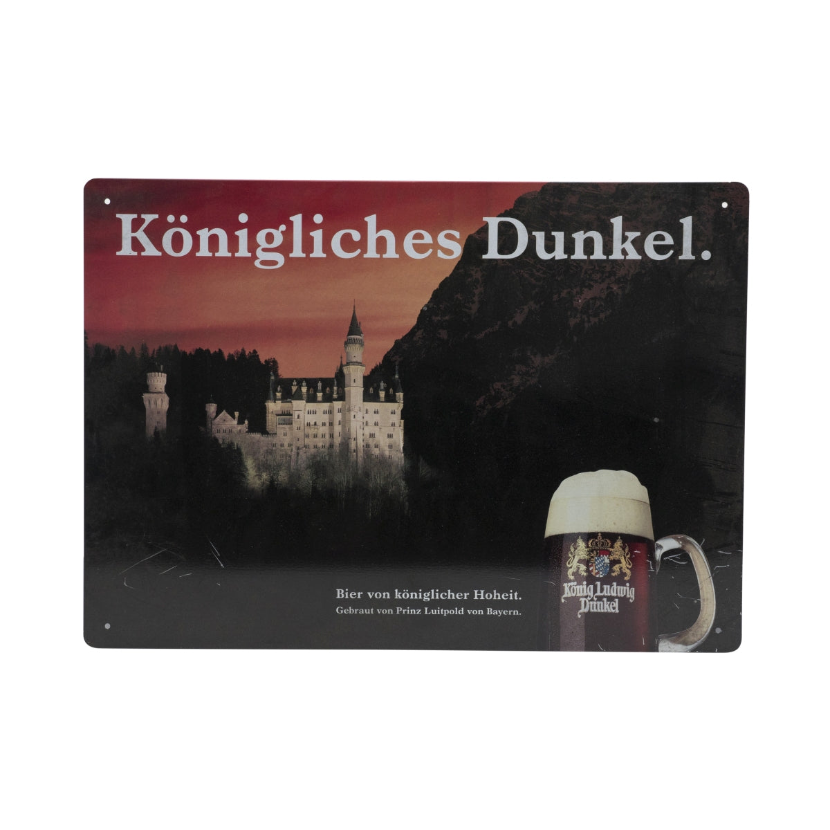 1x plaque métallique König Ludwig Bier « Königliches Dunkel » (bière brune royale)