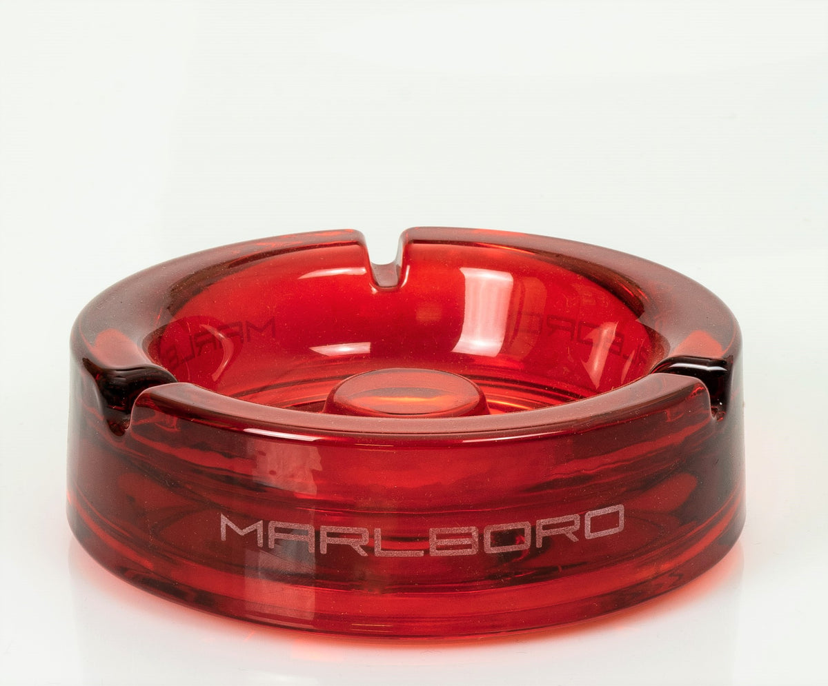 1x cendrier Marlboro rouge en verre