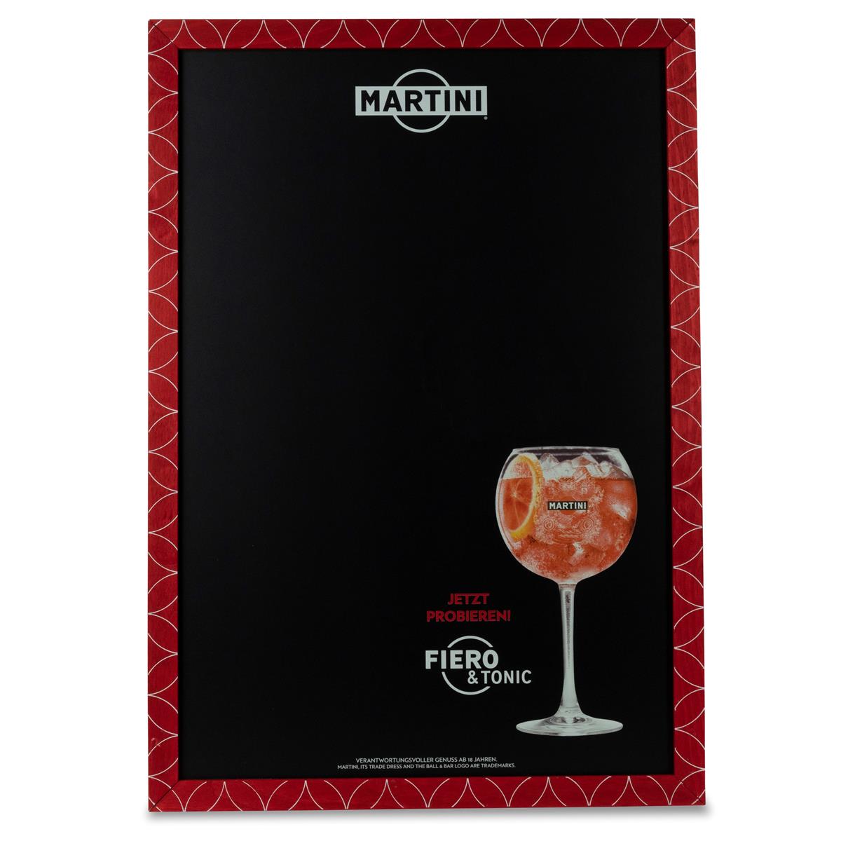 1x Martini Vermouth Tableau noir avec cadre rouge