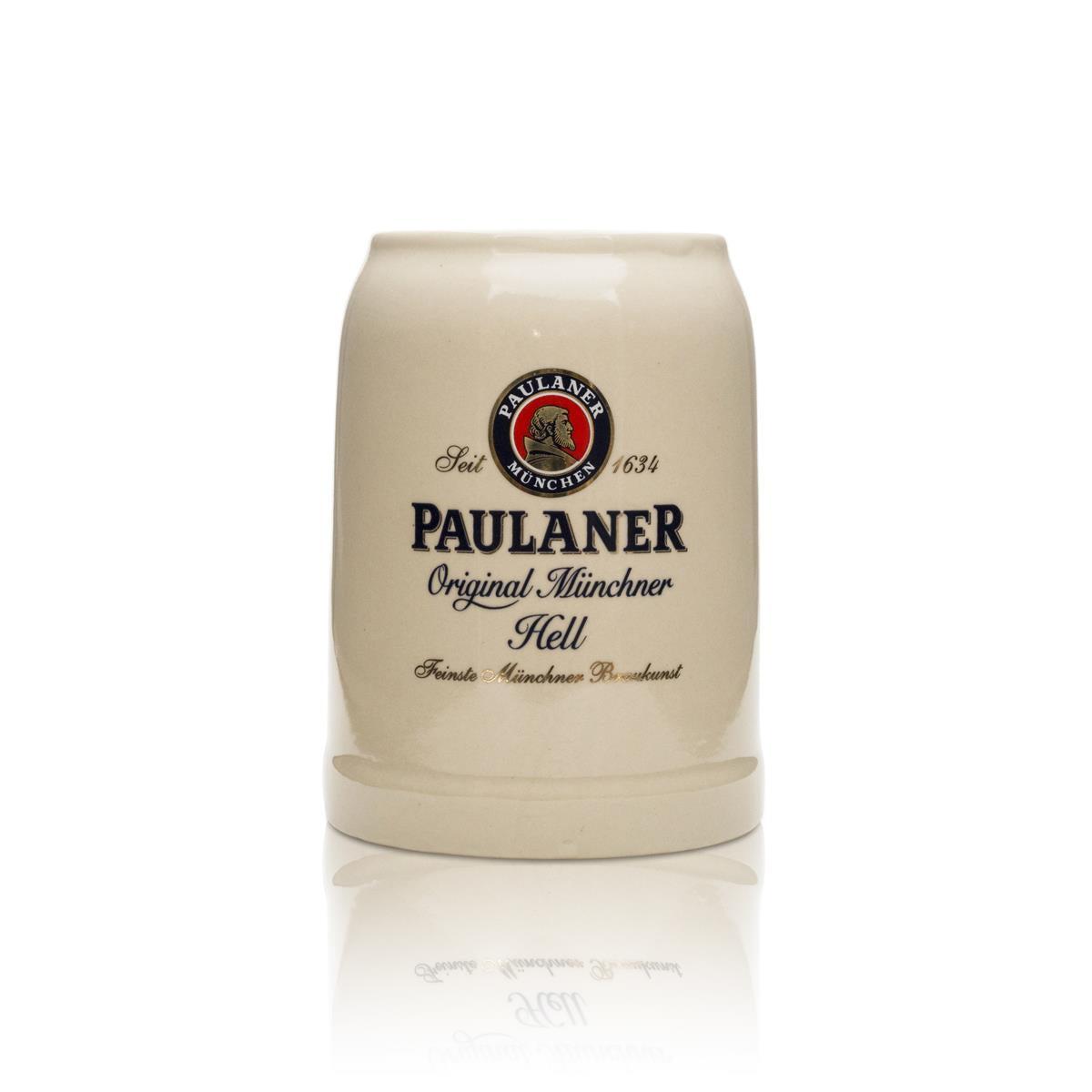 1 chope à bière Paulaner en terre cuite 0,5 l avec mousqueton coloré – Vue 2