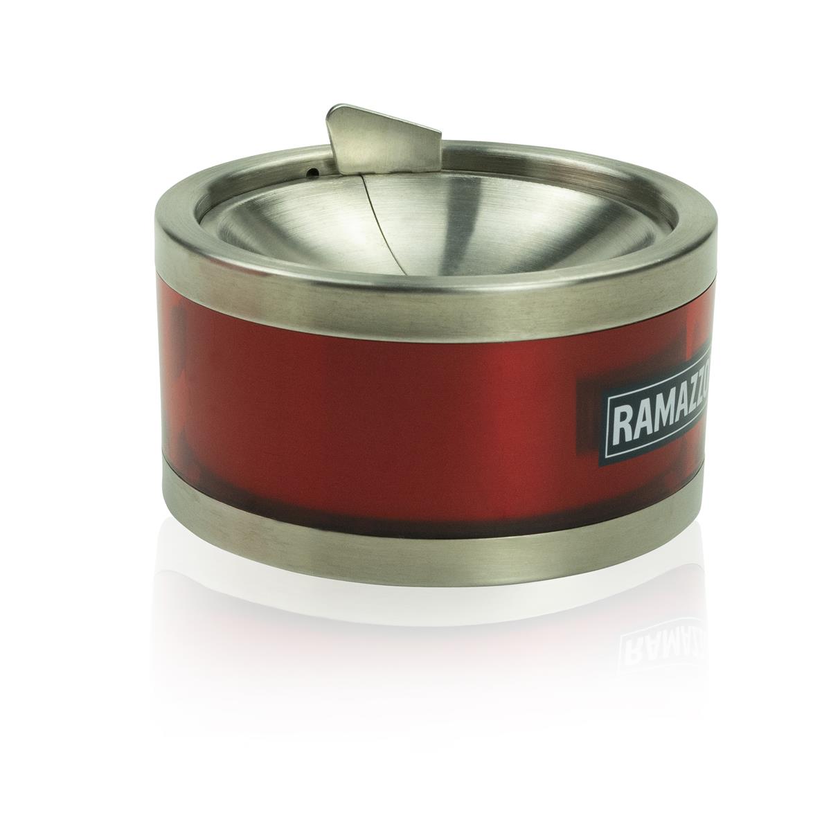 1x cendrier Ramazzotti rouge avec couvercle métallique – Vue 2