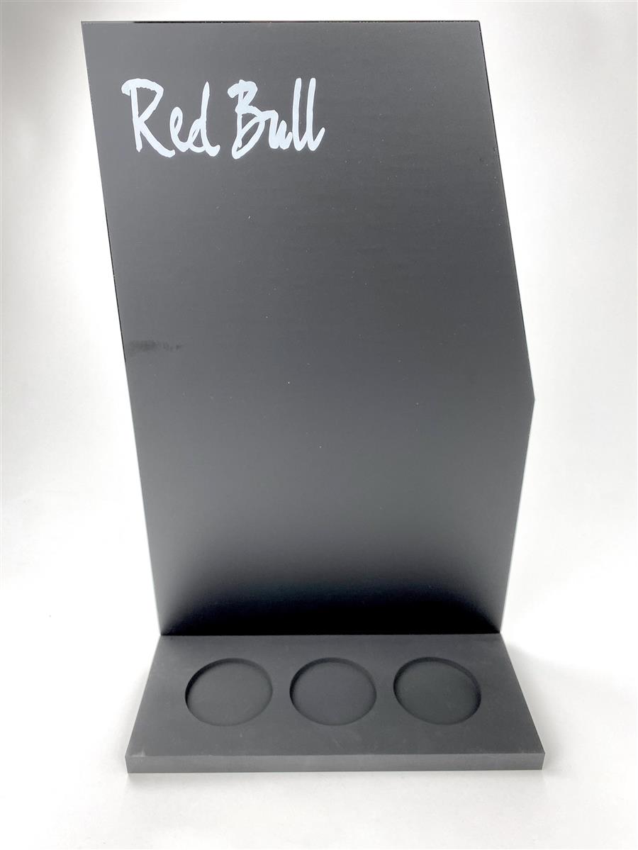 1x tableau noir Red Bull Energy 36 x 23 cm noir avec support pour canettes