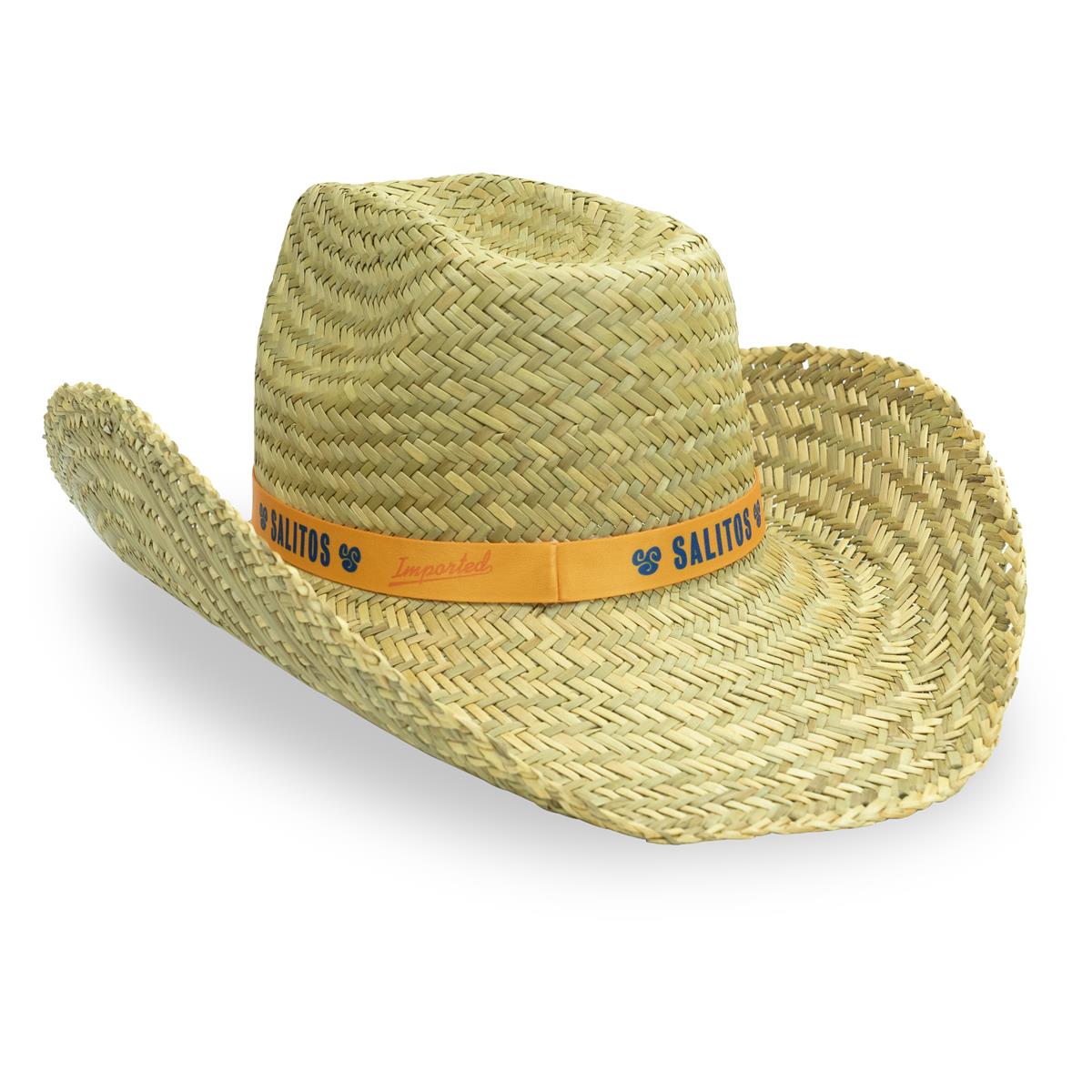 1x chapeau de paille Saltios nouvelle version avec ruban orange