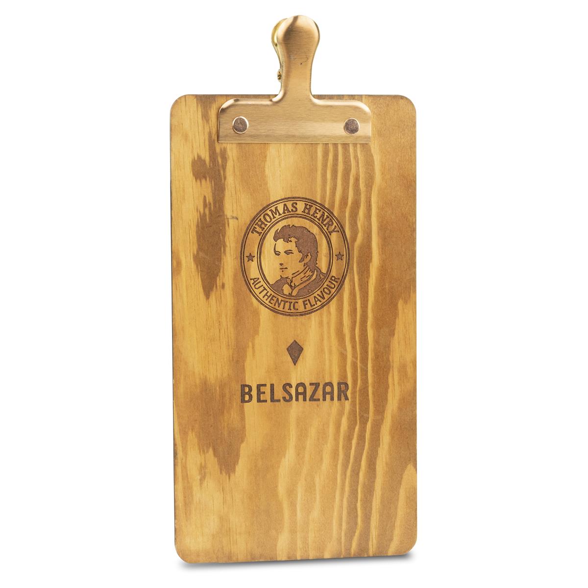 1x Thomas Henry Mixer porte-cartes en bois avec pince en cuivre