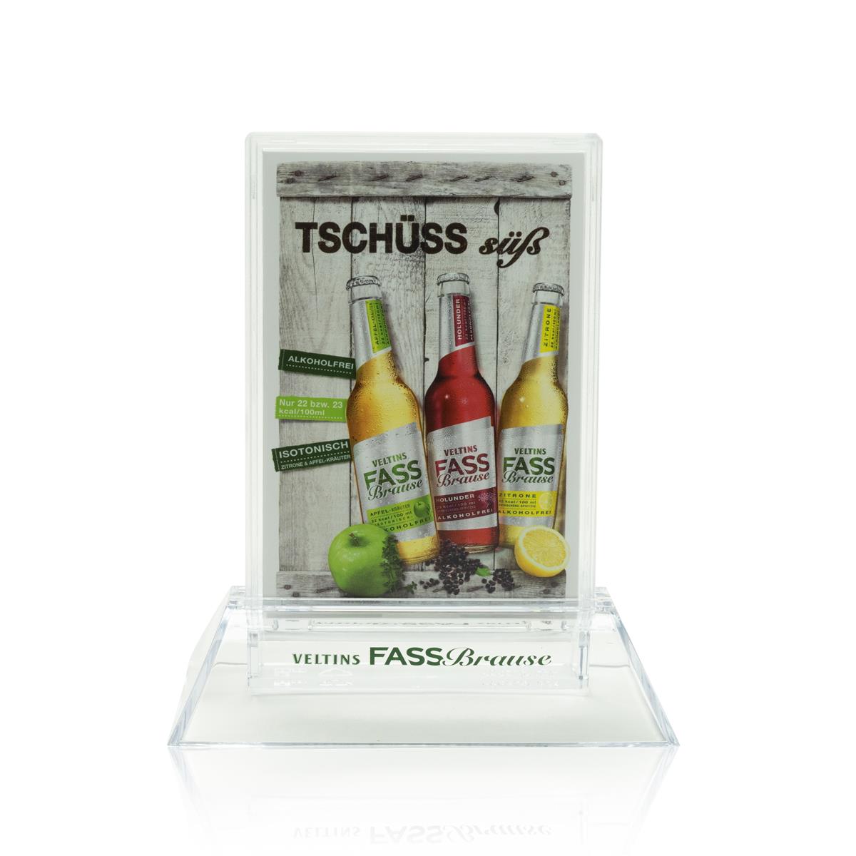 1x présentoir de table Veltins Bier Fassbrause + support « Réservé » – Vue 2