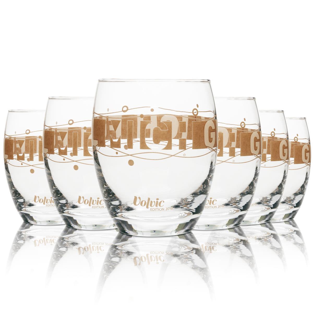 6x Verre à eau Volvic Édition 2010 Tumbler marron