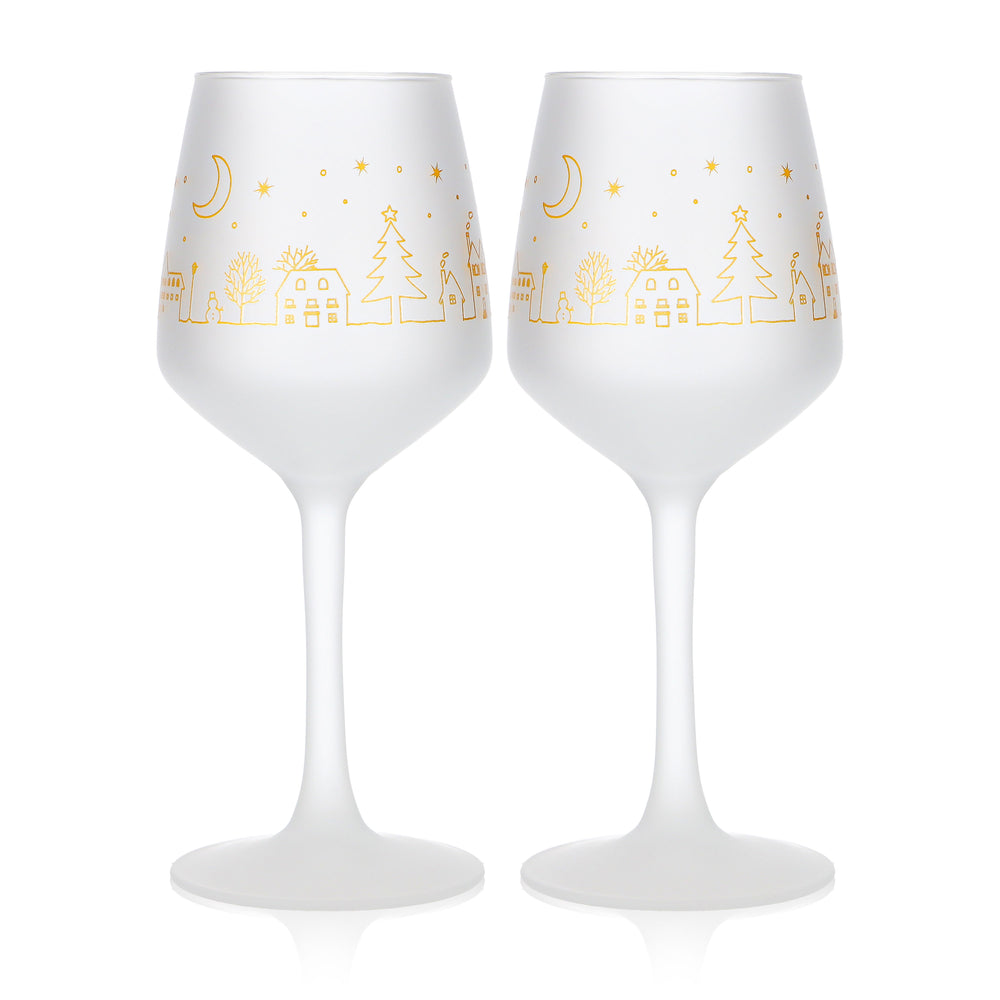 2 tasses à vin chaud Mohaba « Lineal 31 » en verre satiné, forme tulipe, 0,2 l, graduées