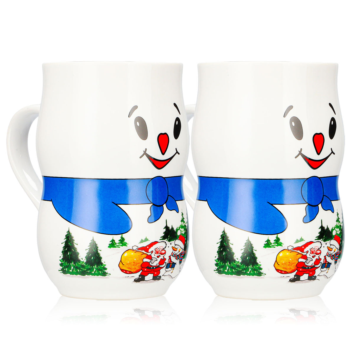 2 tasses à vin chaud Mohaba « Bonhomme de neige » Iceman Père Noël, blanches, 0,2 l, graduées