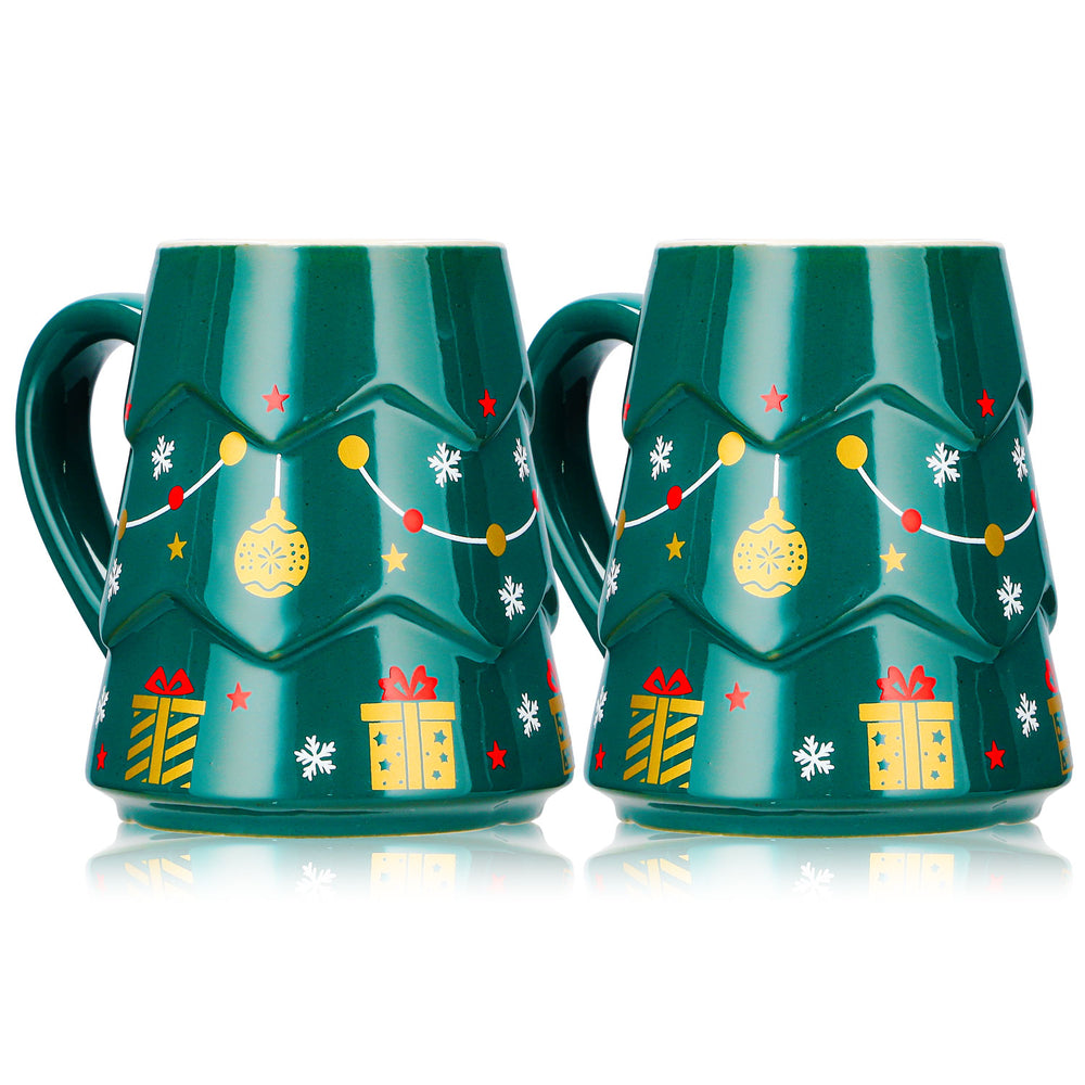 2 tasses à vin chaud Mohaba « Sapin » vert foncé / Chamonix, 0,2 l, graduées