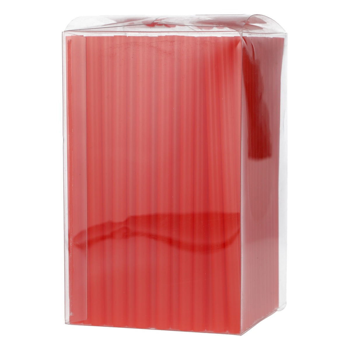 200 pailles à cocktail Papstar rouges en plastique 0,7 x 15 cm, boîte distributrice – Vue 2