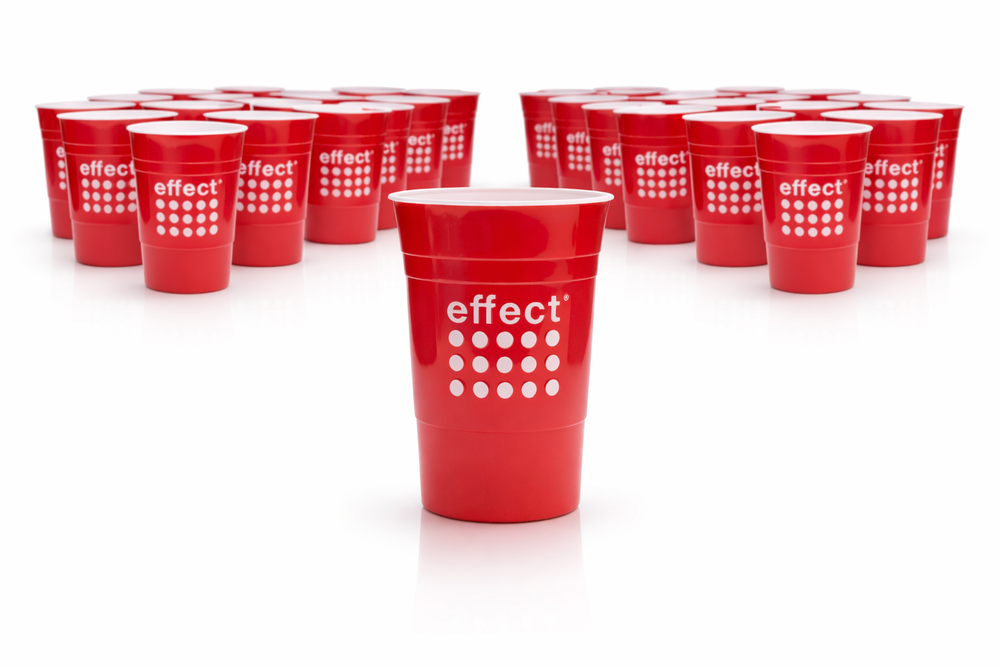 24x Effect Gobelets 0,3 l réutilisables Red Cup Verres en plastique Beer Pong Verre en plastique
