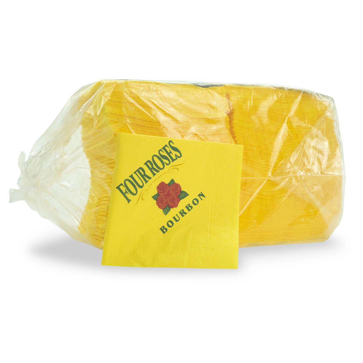 250 serviettes Four Roses Whiskey jaunes