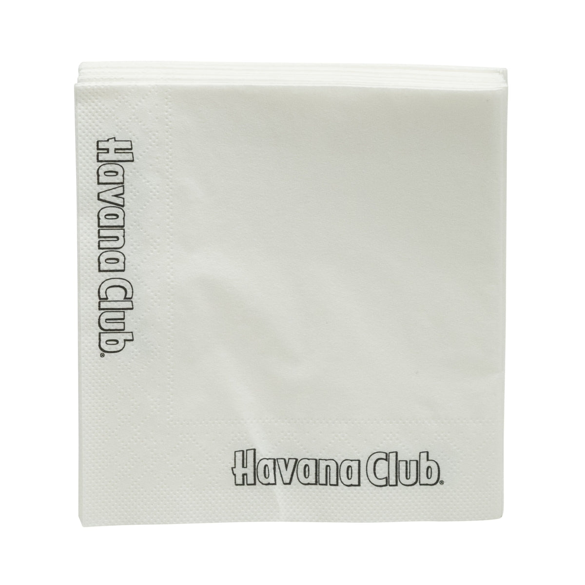 250 serviettes Havana Club Rum blanches, petits caractères