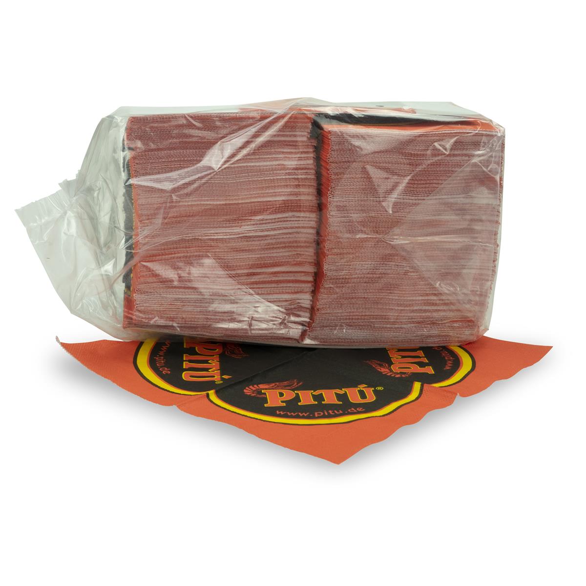 250 serviettes Pitu Rum rouge noir 24x24 3 couches – Vue 2