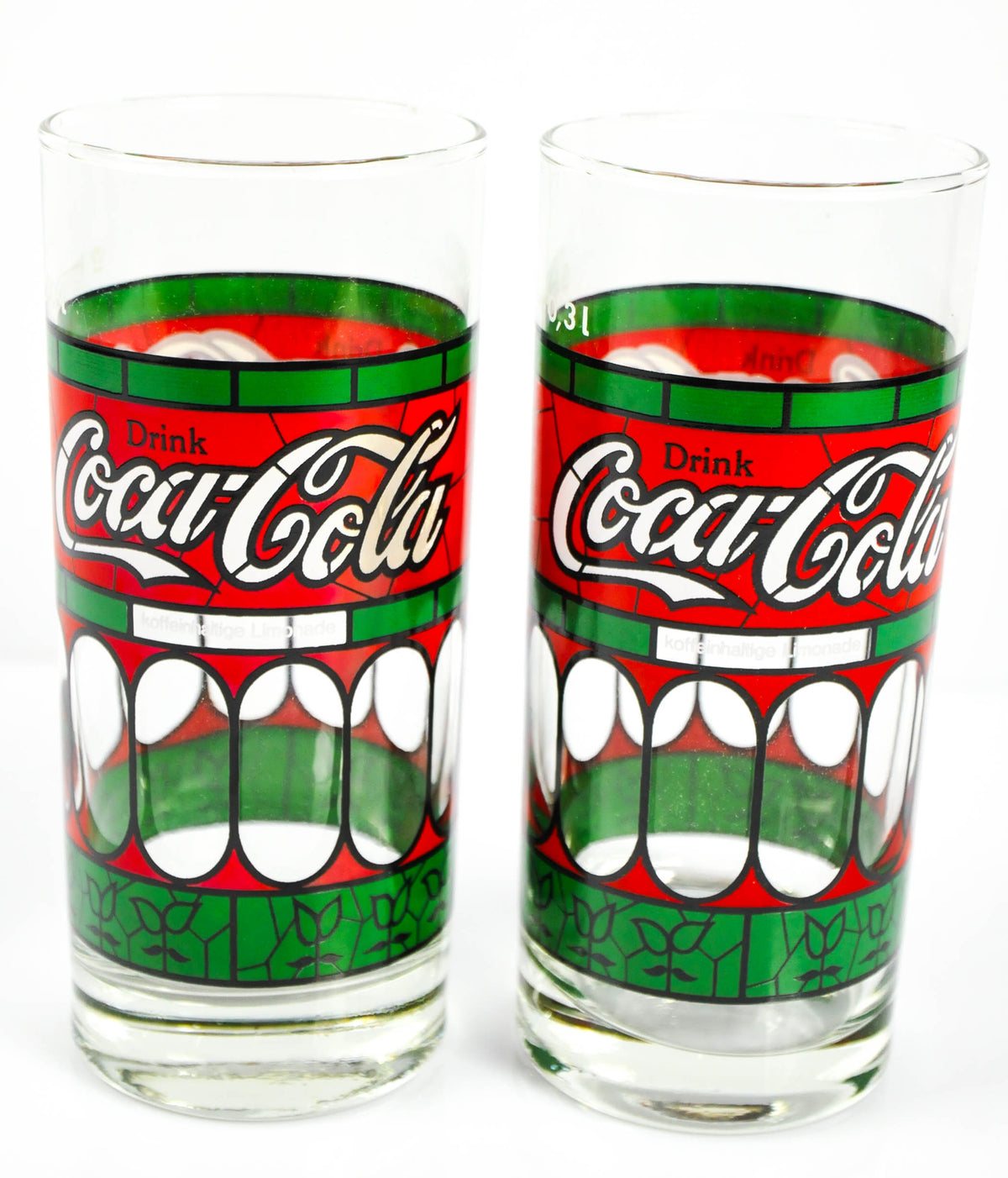 2 verres Coca Cola 0,3 l Tiffany, édition spéciale des années 80, lot de verres pour collectionneurs – Vue 2
