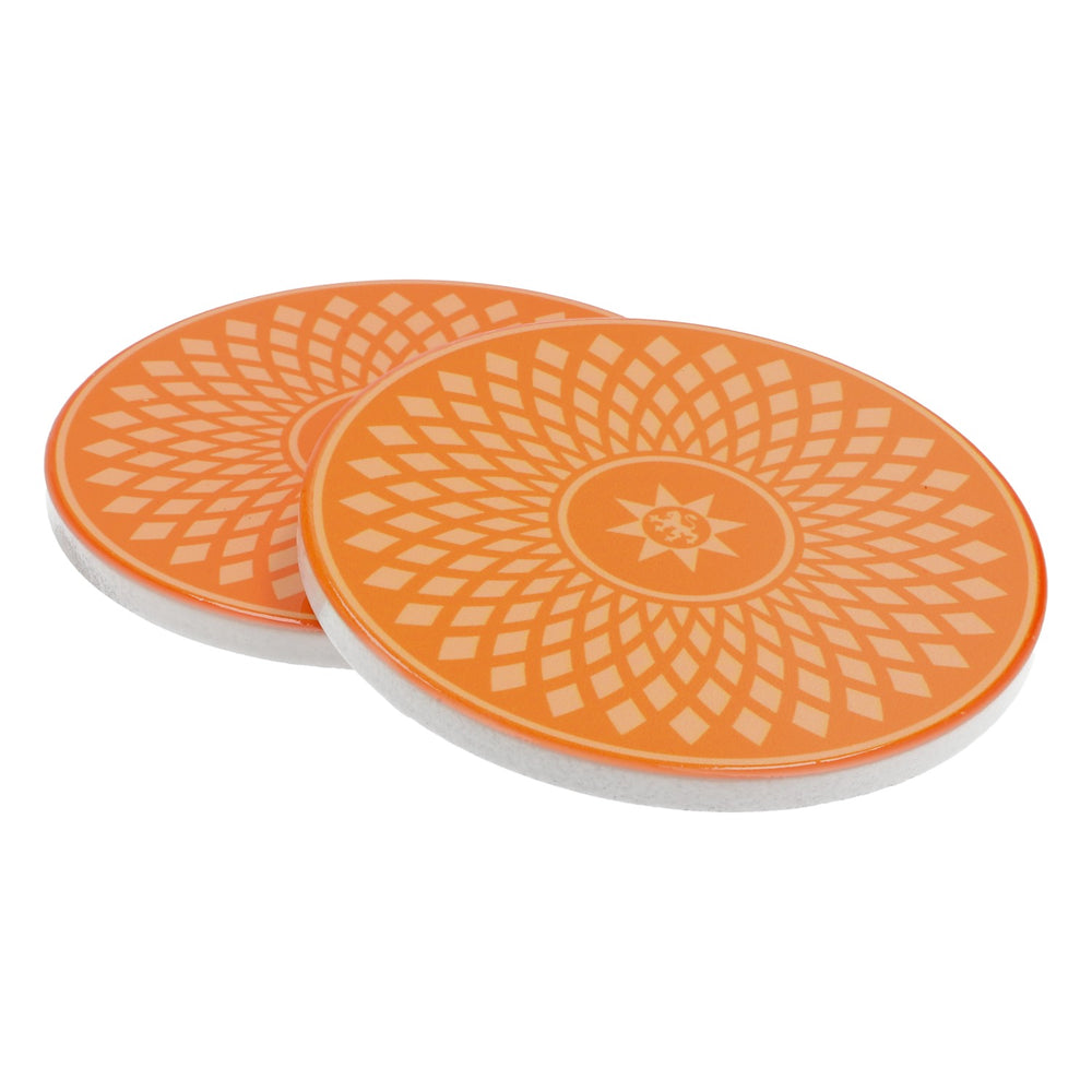 2x Gerolsteiner Sous-verres Sous-verres en verre Boissons avec pied en liège Céramique Orange