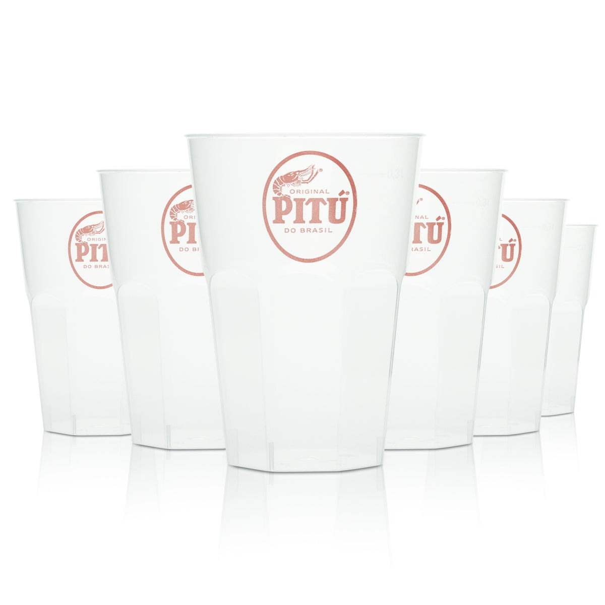 30 gobelets en plastique Pitu Cachaca 0,3 l réutilisables pour la restauration, les fêtes et les bars