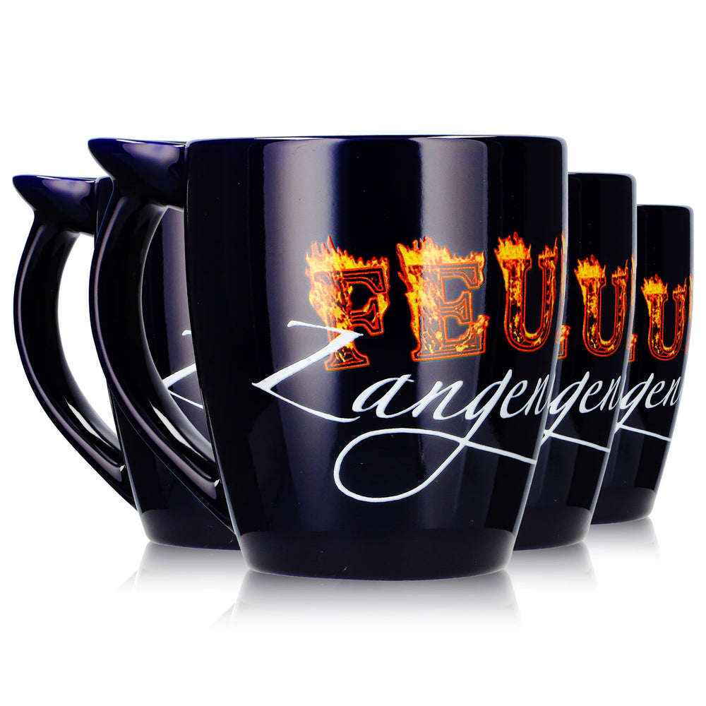4 tasses à vin chaud Mohaba « Hot-Pot Feuerzangenbowle », bleu cobalt, 0,2 l, graduées