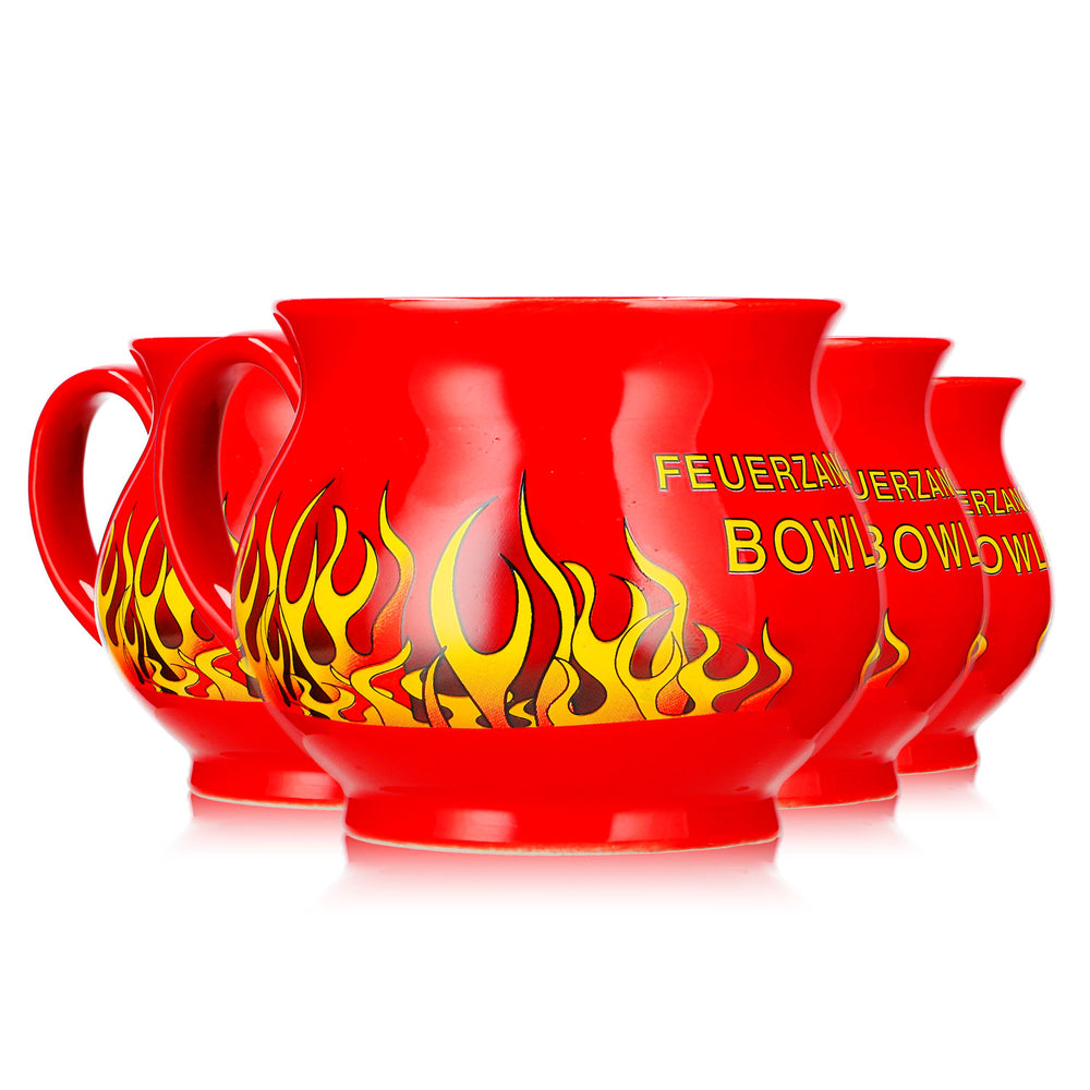 4 tasses à vin chaud Mohaba, forme sphérique, « Feuerzangenbowle », rouge vif, 0,2 l, graduées