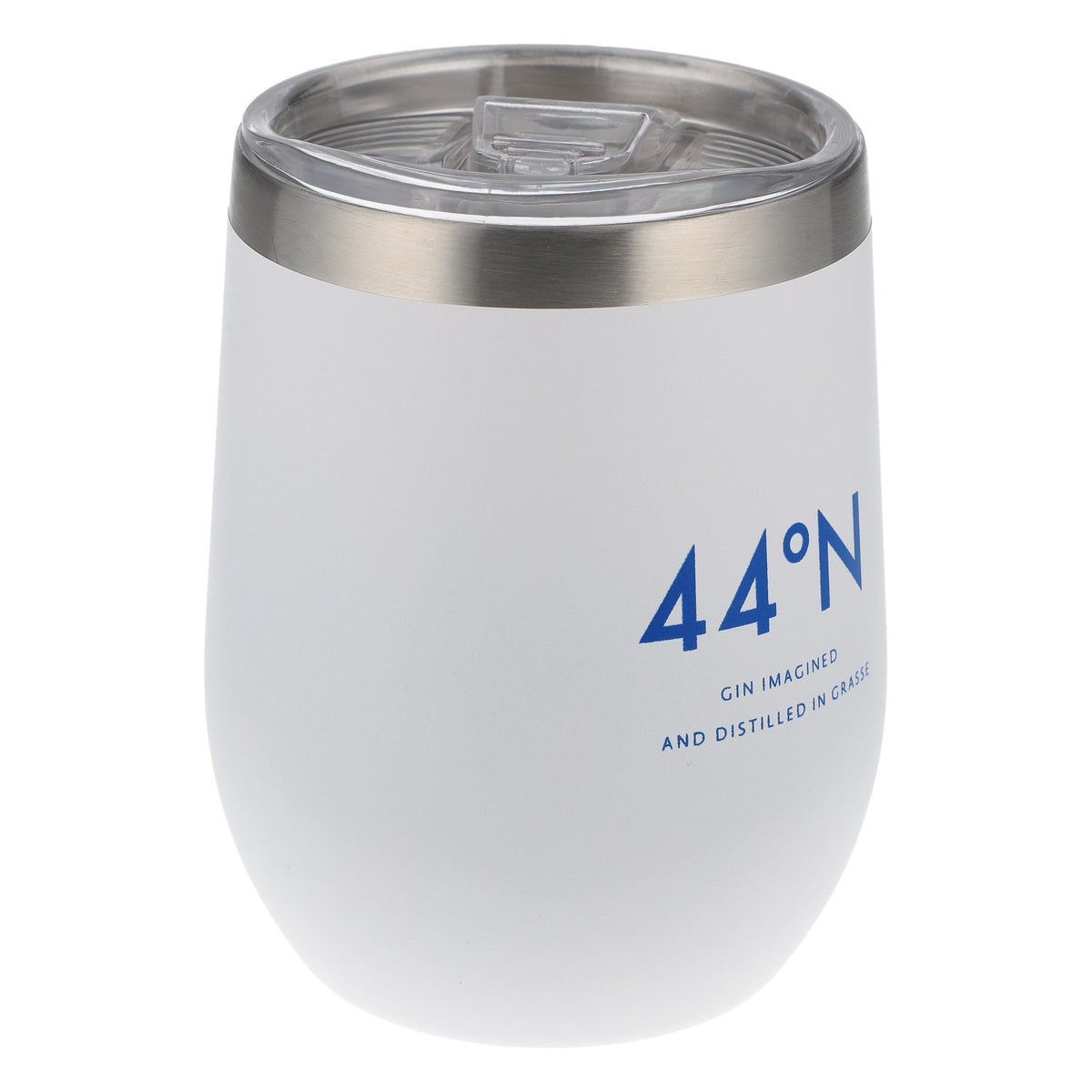Gobelet « 44°N Gin To-Go » en acier inoxydable, 0,4 l, avec paille, blanc – Nouveau et tendance – Vue 3