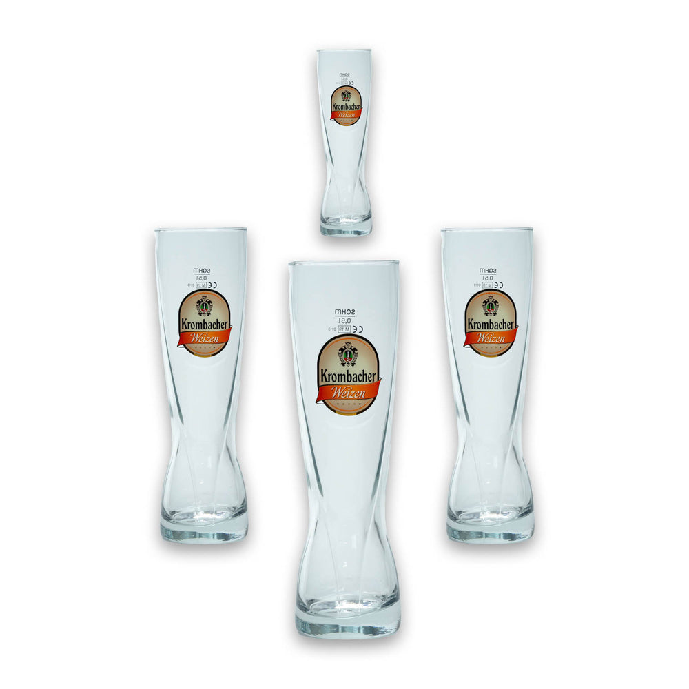 4 verres à bière Krombacher Weizen 0,5 l pour les connaisseurs