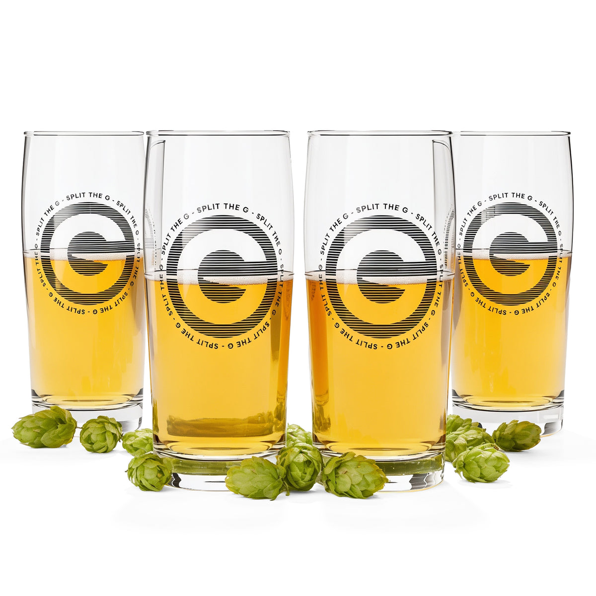 Lot de 4 verres à bière Sipply SPLIT THE G Big G 0,5 l - La tendance sur les réseaux sociaux