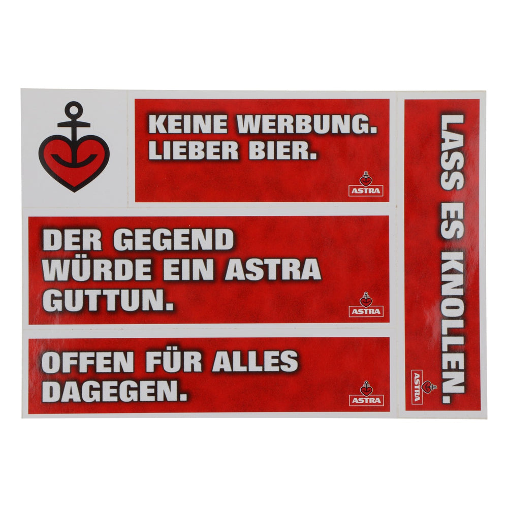 5 autocollants Astra Bier, autocollants adhésifs, agrafeuse, cœur, ancre, Hambourg, St. Pauli