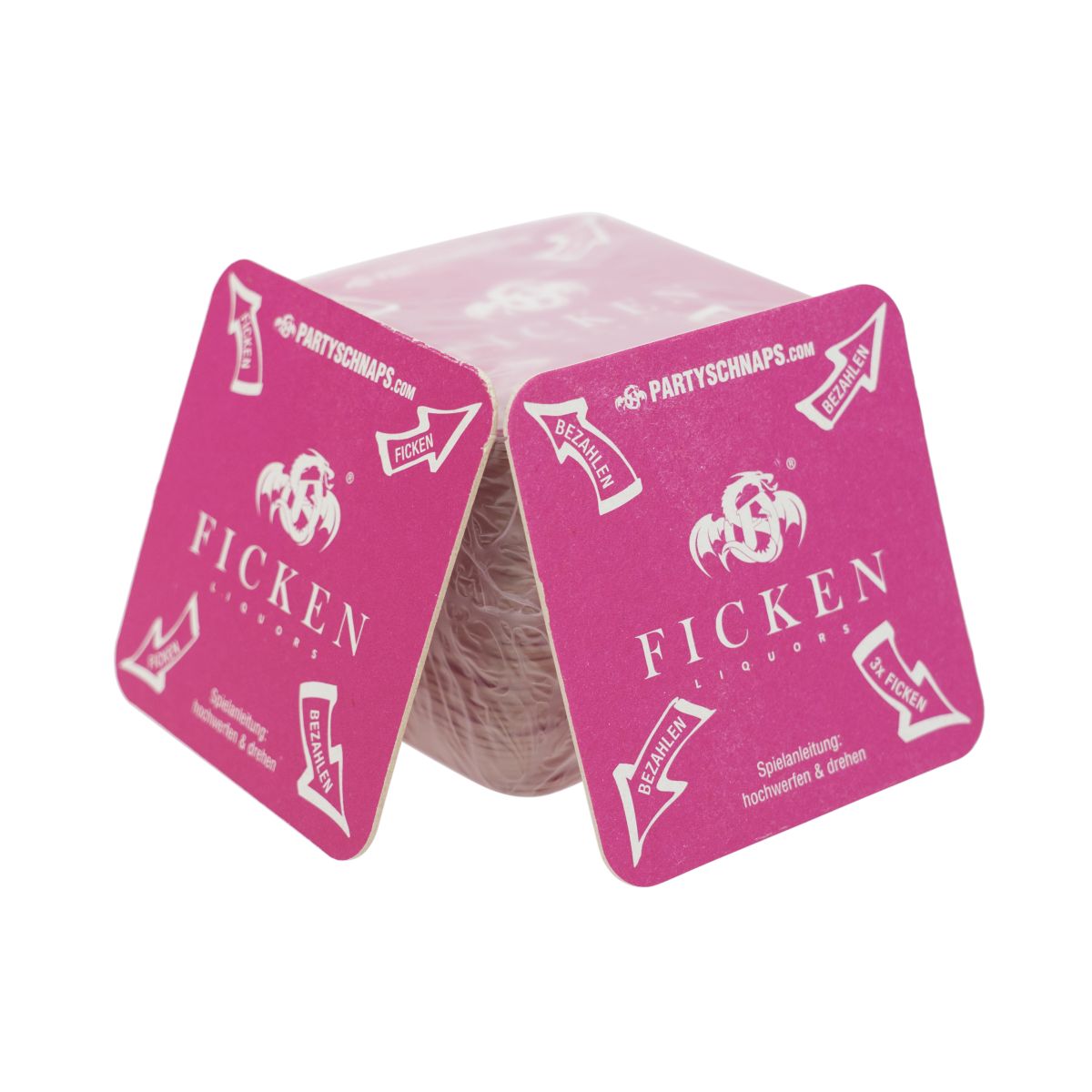 50x sous-verres « Ficken » (baise) avec protection anti-gouttes, rose, pour alcool fort, pour faire la fête