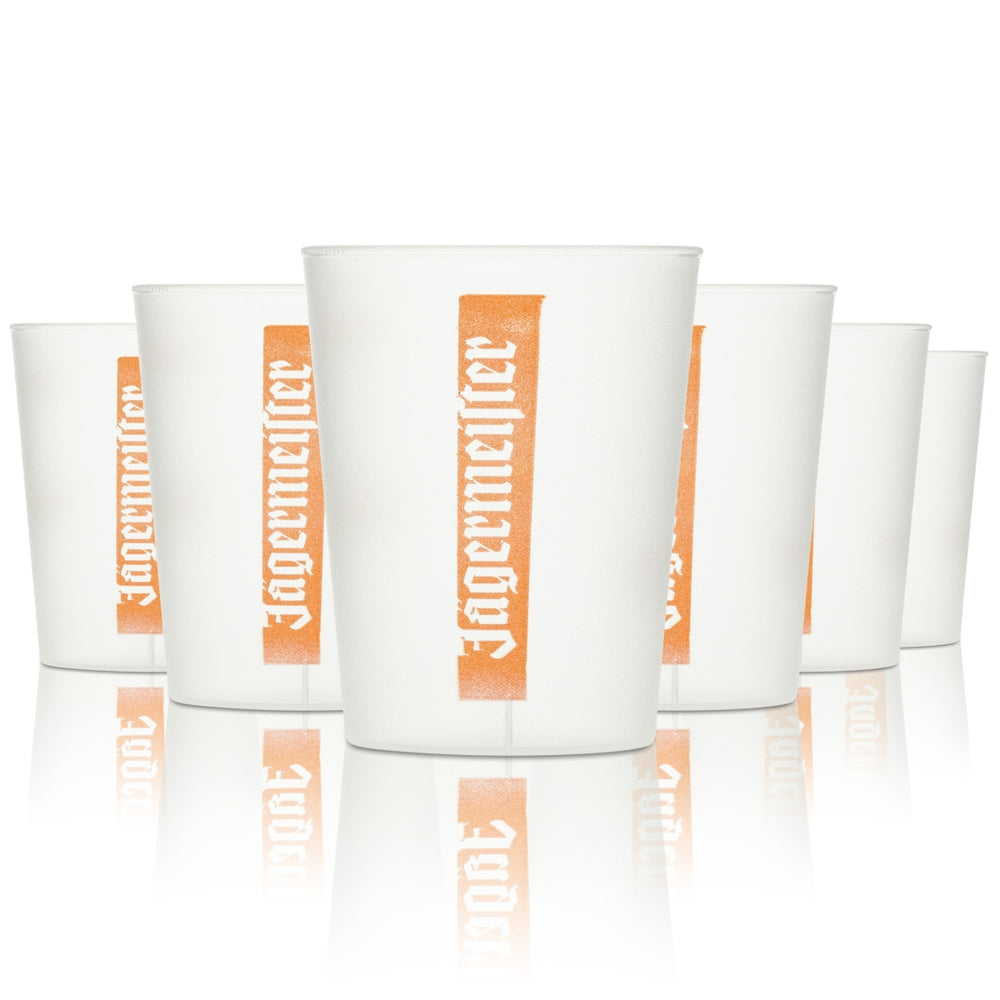 50x Jägermeister Verres à shot en plastique 4 cl Jetables Verres à shot courts Bar