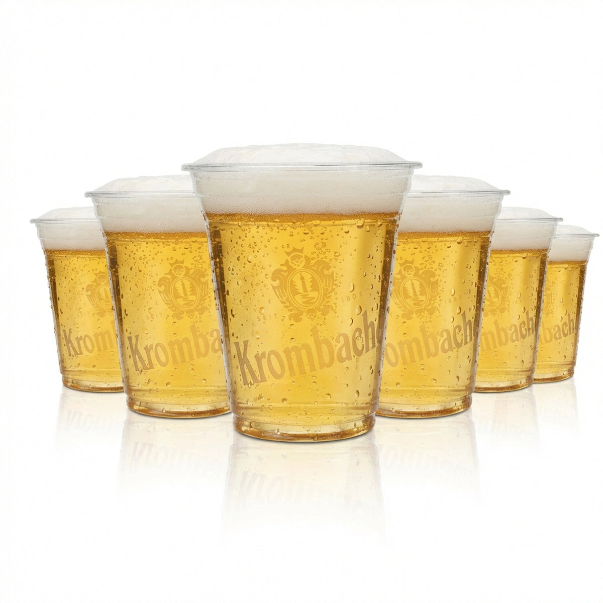 50 gobelets à bière Krombacher 0,3 l jetables, biodégradables