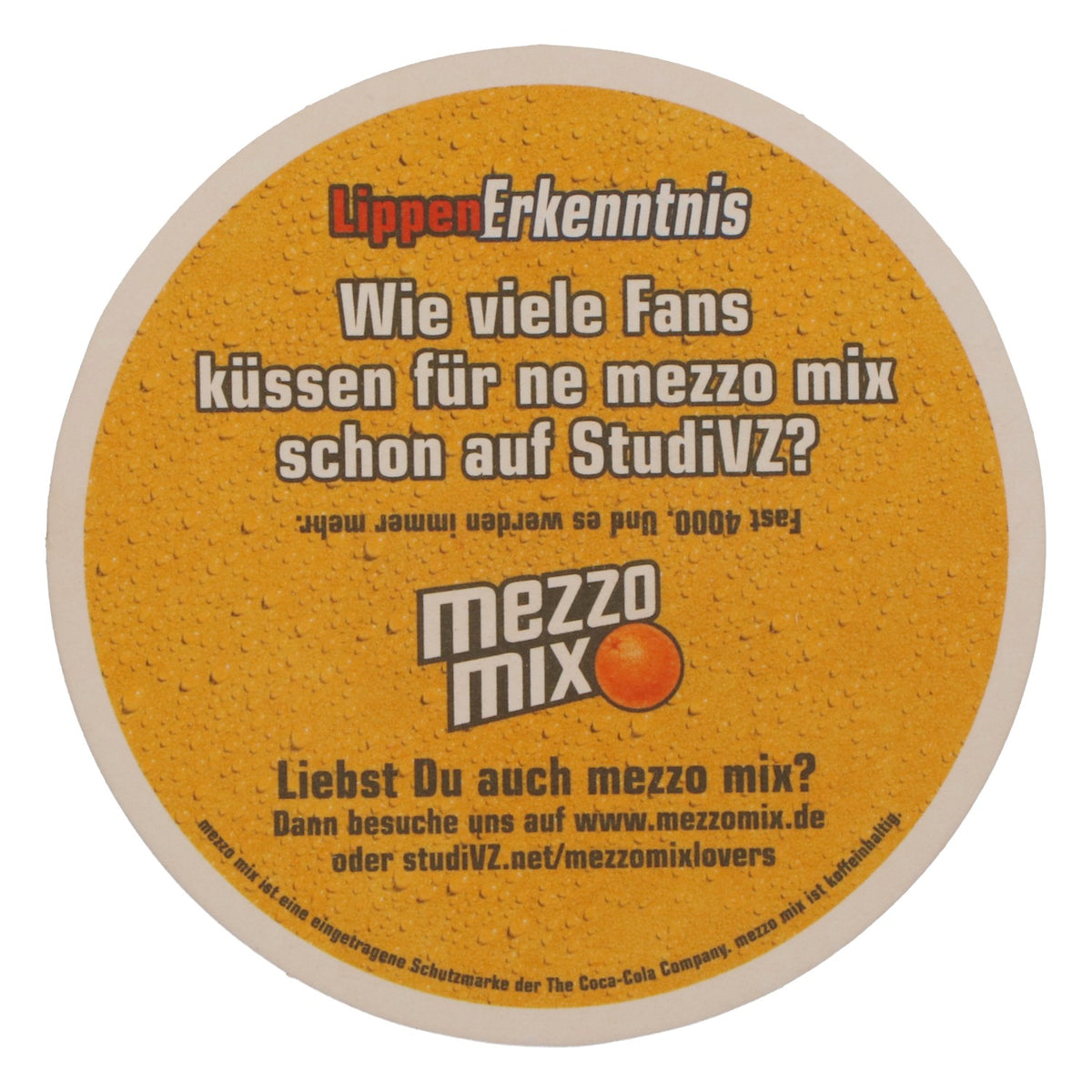 50x Mezzo Mix Softdrink Sous-verres Sous-bocks Cola küsst Orange – Vue 4