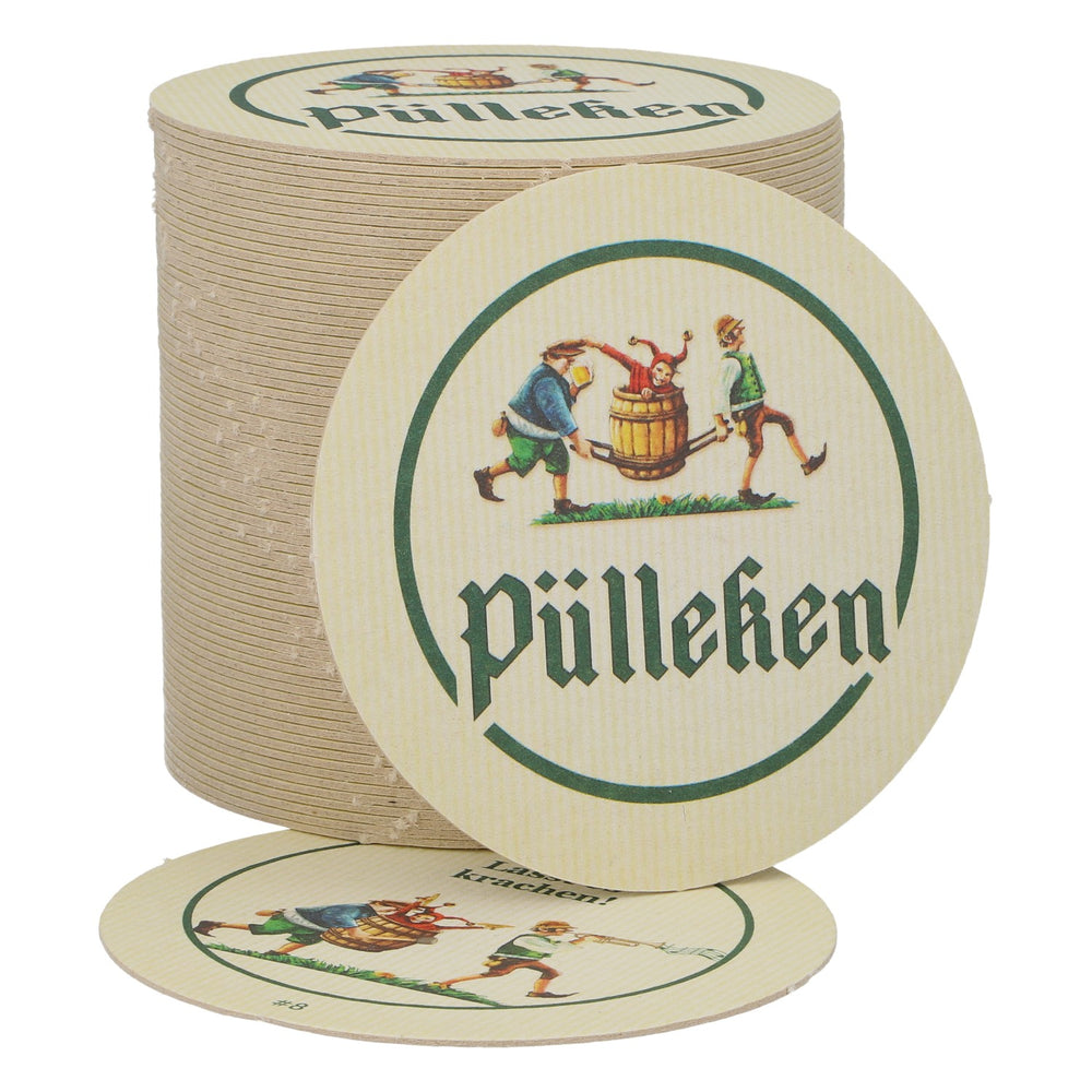 50 sous-verres à bière « Pülleken » « Lasst es krachen » – Accessoires de bar, dans leur emballage d'origine