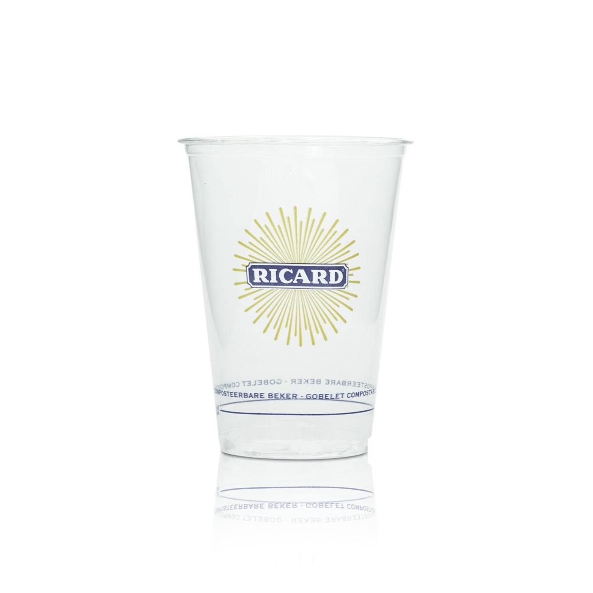 50 gobelets jetables Ricard 0,1 l en plastique imitation verre Anis France Bar – Vue 2