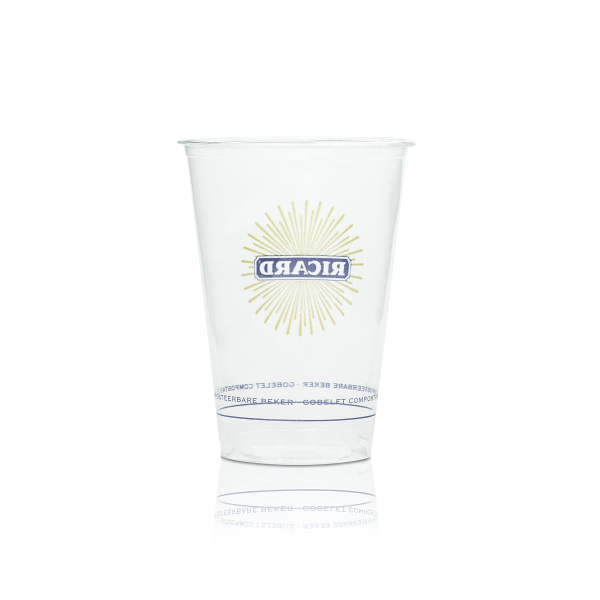 50 gobelets jetables Ricard 0,1 l en plastique imitation verre Anis France Bar – Vue 3