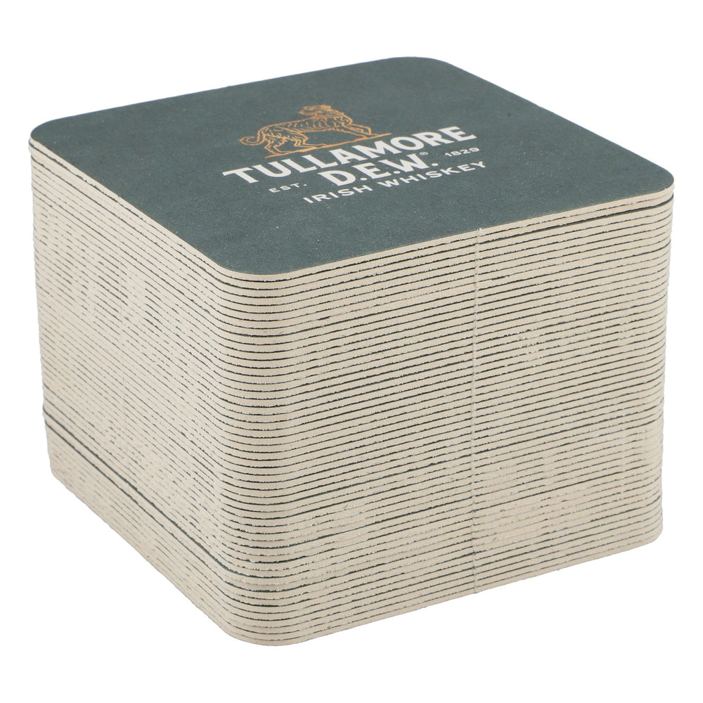 50x sous-verres Tullamore Dew Whisky, sous-verres en verre vert