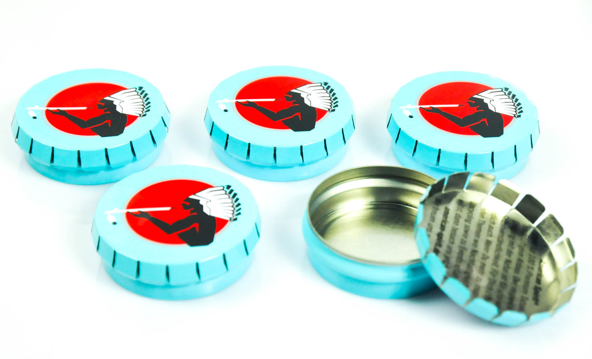5x cendriers American Spirit Cigarettes Cendrier de plage Boîte en métal Mini Bleu