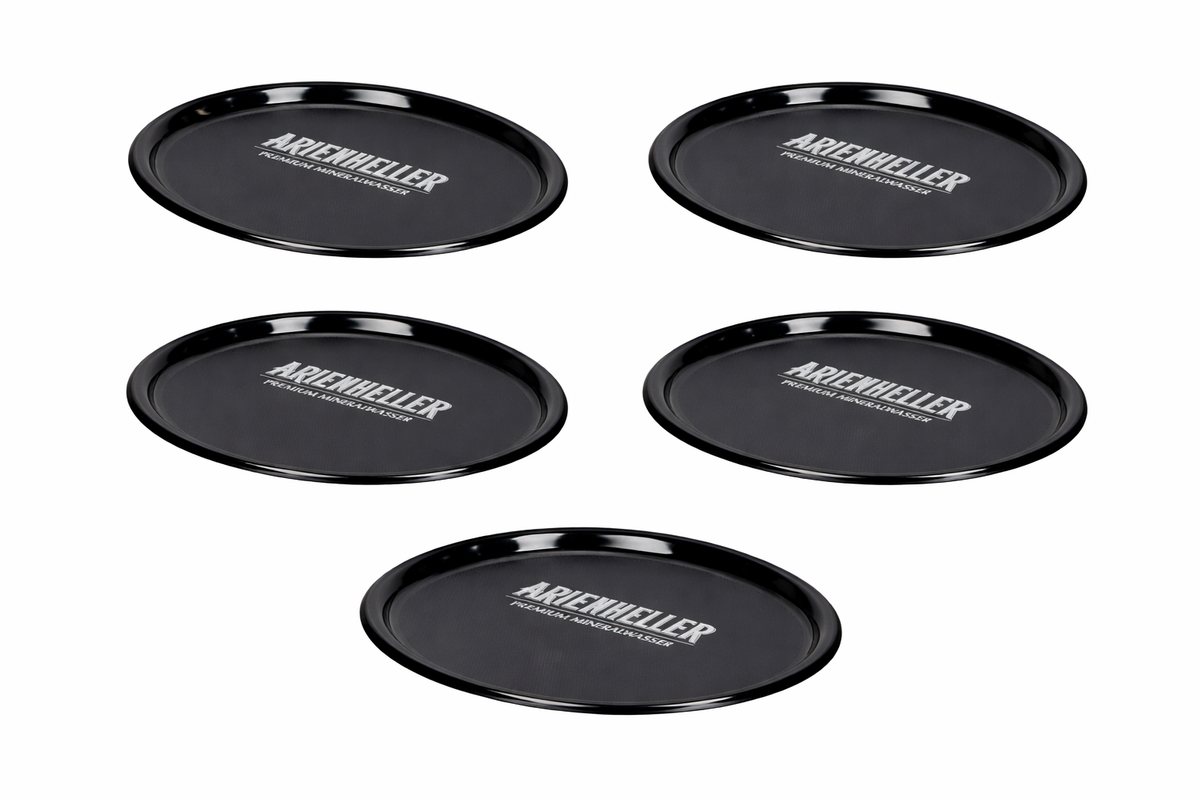 5 plateaux de service Arienheller Wasser, petits plateaux ovales pour serveurs